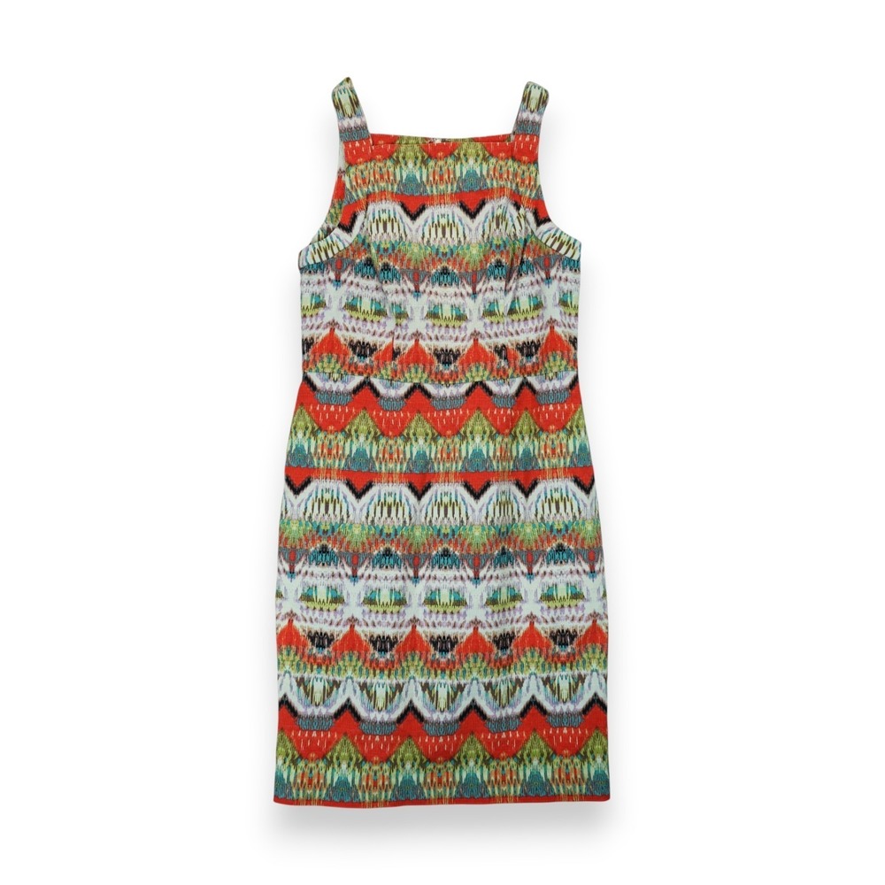 Maggy London Womens Ikat Abstract Sleevelessβ Dress Multi Colored Size 8